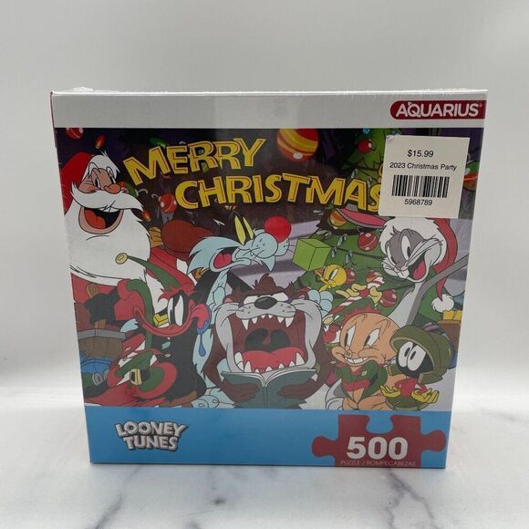 Aquarius Looney Tunes 500-Piece Christmas Puzzle Games Toys New Cartoon - Picture 3 of 4
